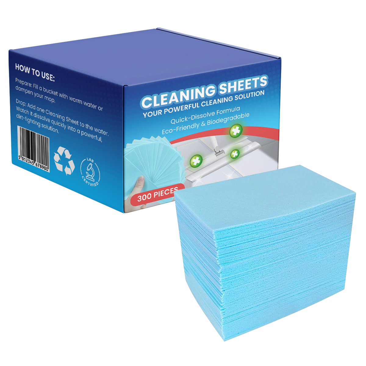Floor Cleaning Sheets (600 Sheets/2 Boxes)