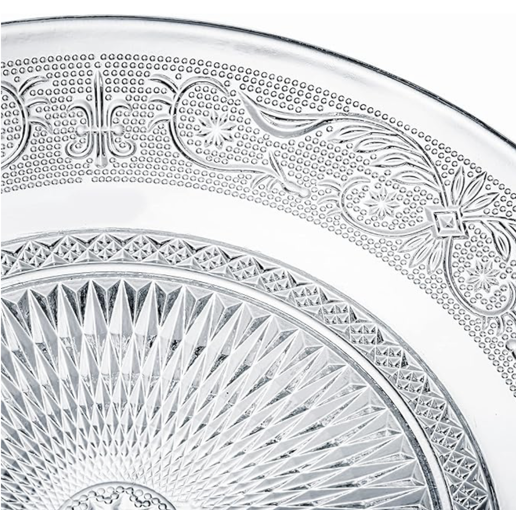 Vintage Glass Dinner Plates (Set of 6)