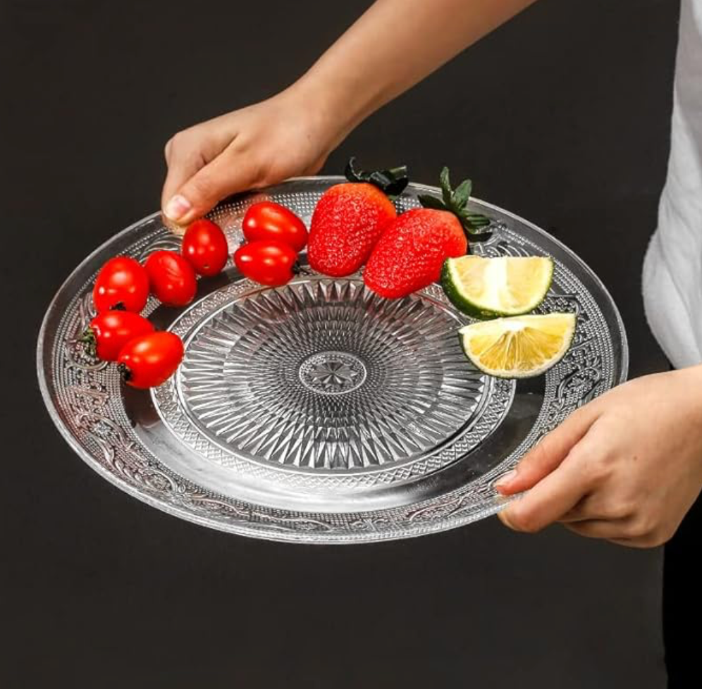 Vintage Glass Dinner Plates (Set of 6)