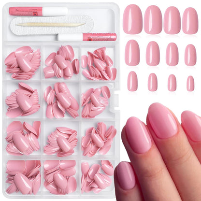 Cilifer® Hot Pink Press on Nails Short Oval Fake Nails.